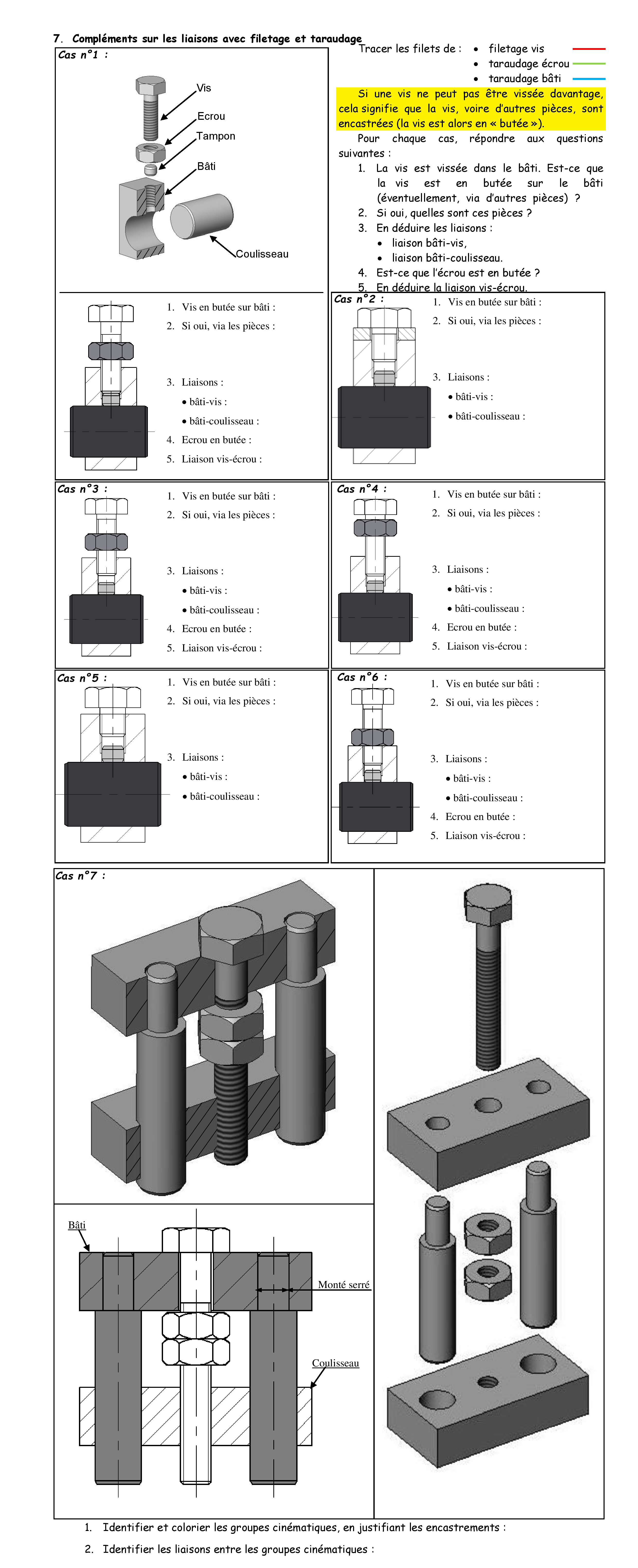 11.1.4. Filetages-Taraudages - Exercices