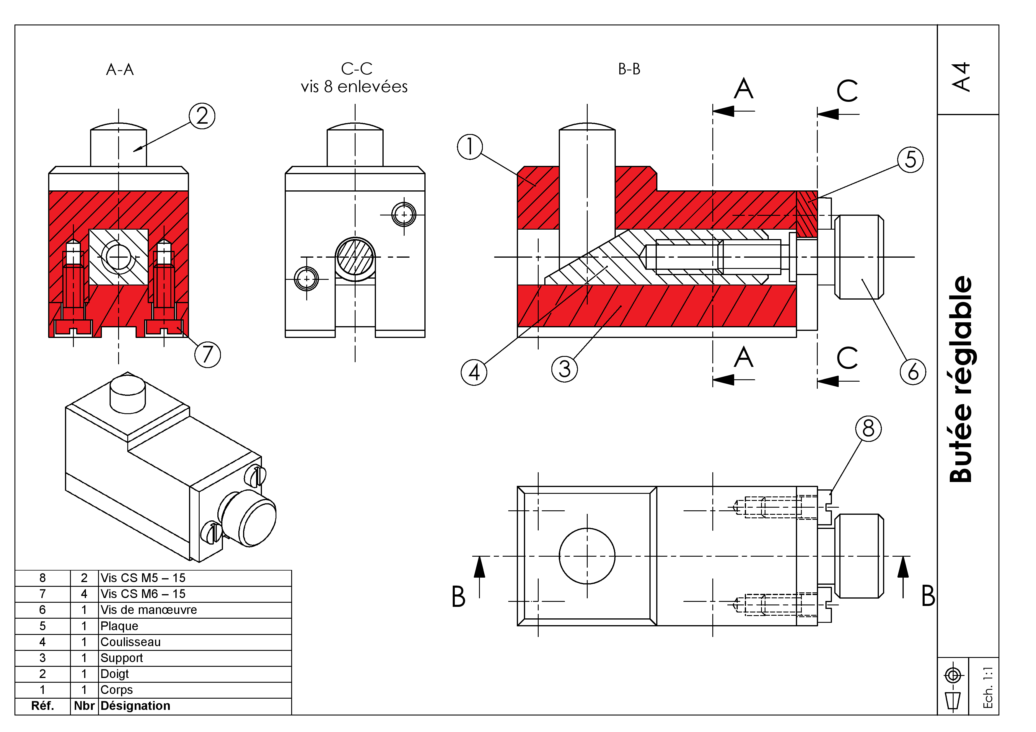 11.6.2.1. Plan d'ensemble Butée réglable - correction coloriage bâti